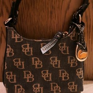 Dooney and Burke Logo Denim Mini Purse Wristlet